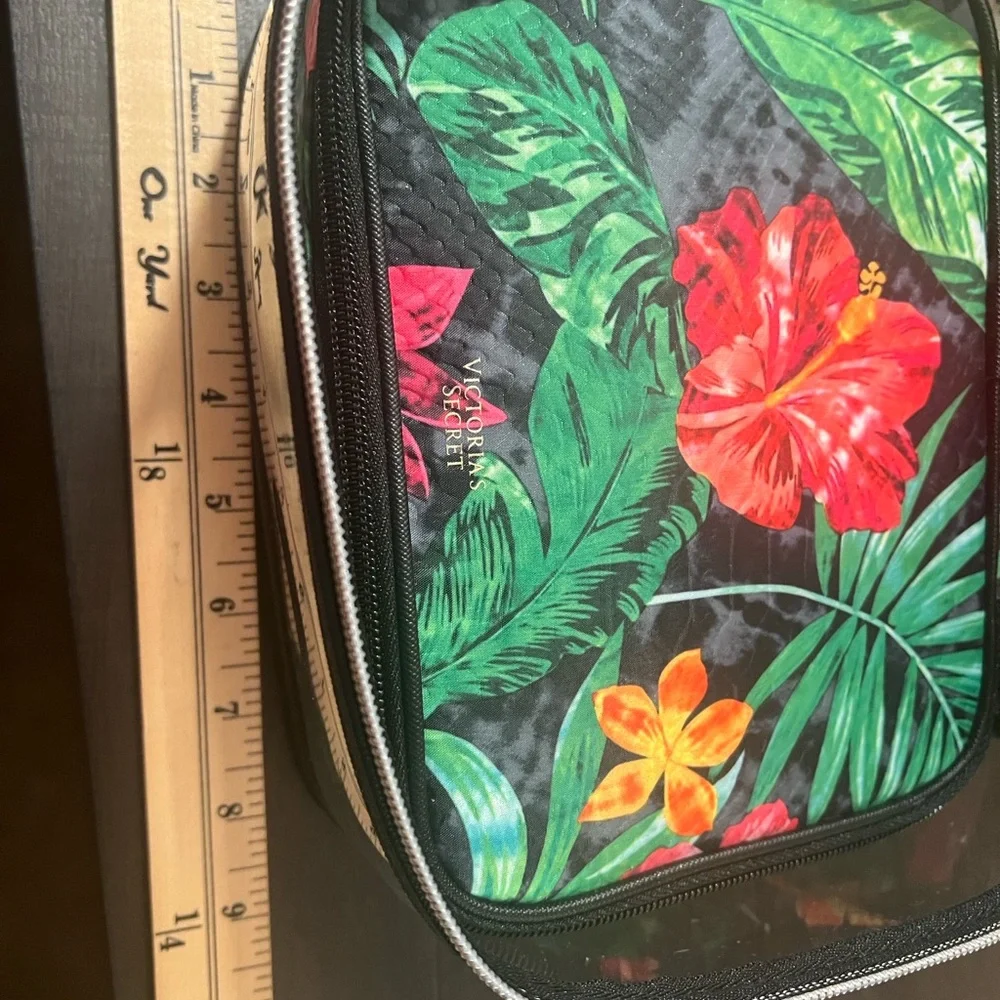 Victoria's Secret Tropical Clear Makeup Organizer - Black and Pink